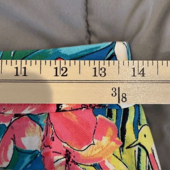 Loft Pencil Skirt Tropical Floral Print Zip Closure Stretch Comfort Size 0 - Picture 7 of 9